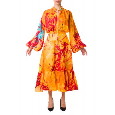 YELLOW DRESS WITH PRINT