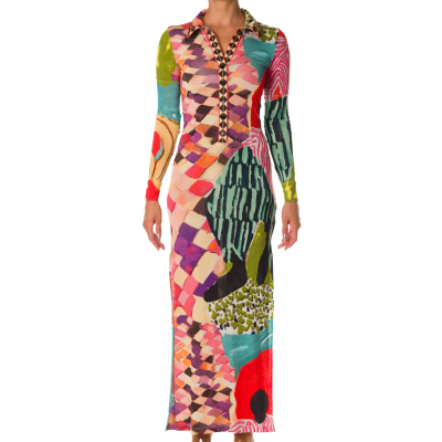 ABITO MULTICOLOR A MANICHE LUNGHE