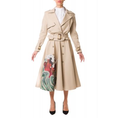 TRENCH WITH WAVE EMBROIDERY