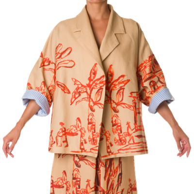 HAND-PAINTED BEIGE CABAN