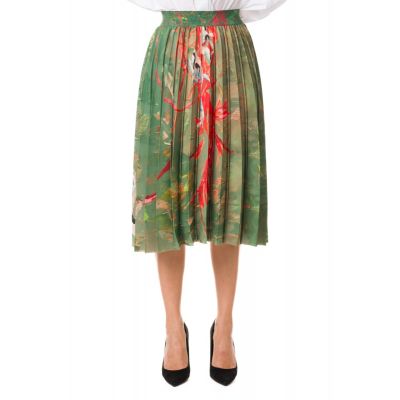 PLEATED MIDI SKIRT WITH FLORAL PRINT