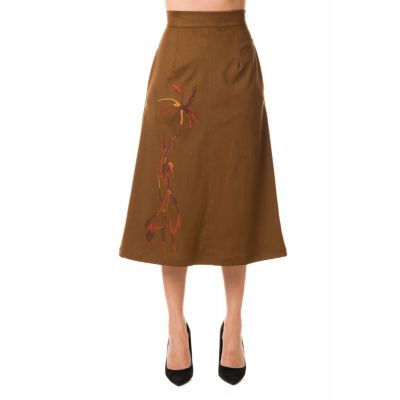 SKIRT WITH SIDE EMBROIDERY