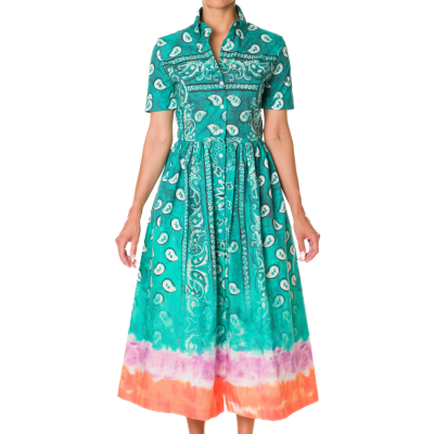 PRINTED CHEMISIER MIDI DRESS