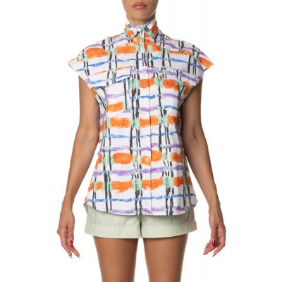 PRINTED SLEEVELESS SHIRT  MULTICOLOR