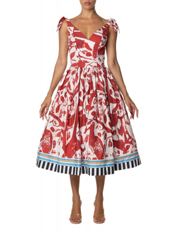 PRINTED MIDI DRESS 